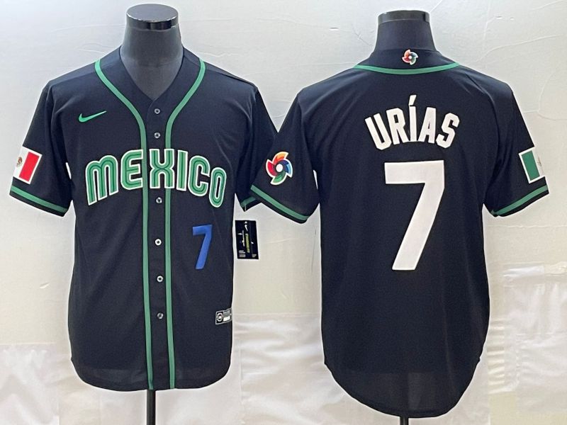Men 2023 World Cub Mexico #7 Urias Black Nike MLB Jersey31
